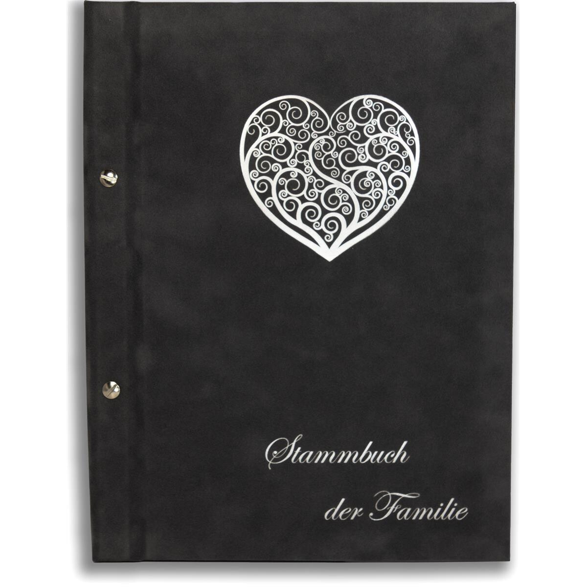 A4 Stammbuch, Grau Samt Duna, incl. 11 Prospekthüllen