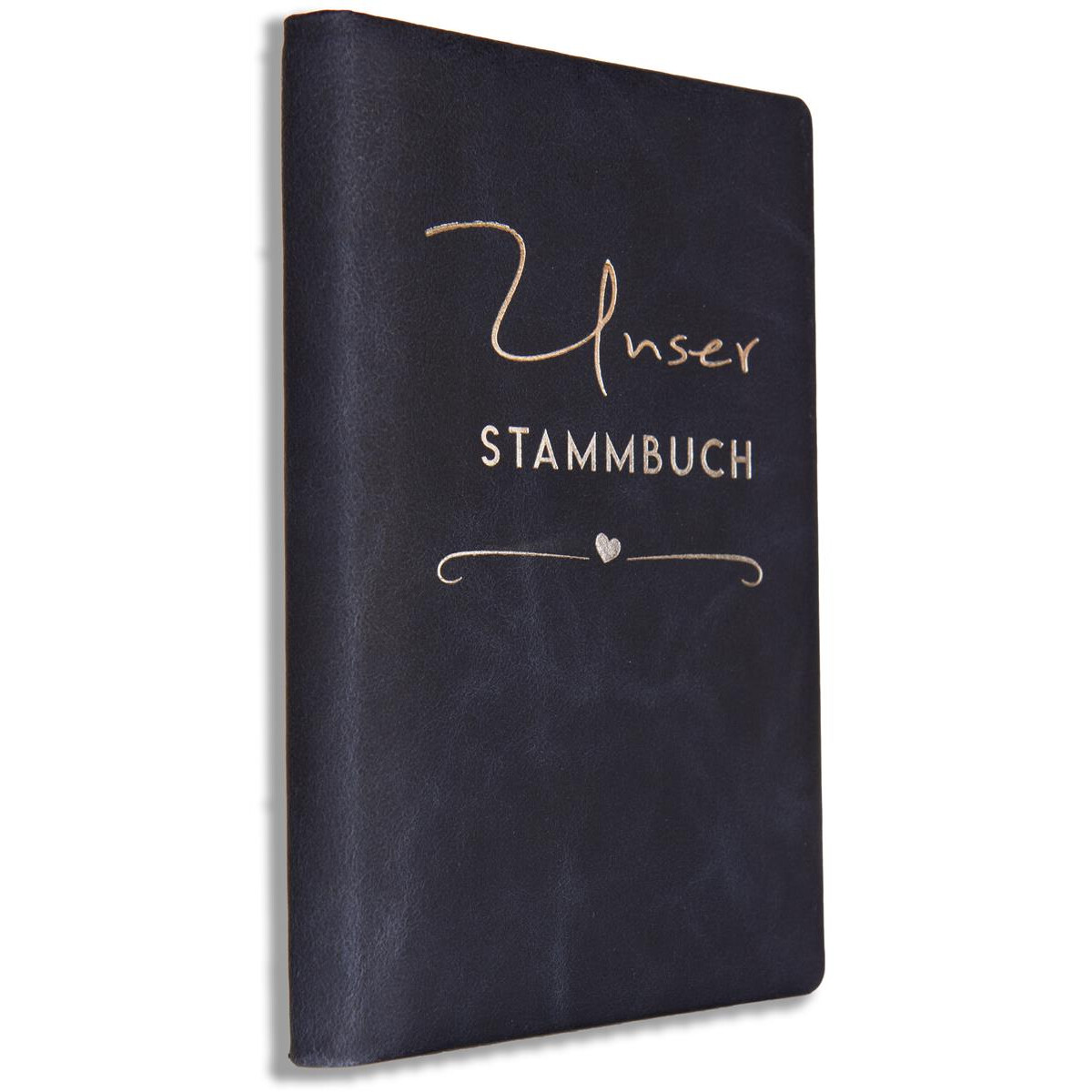 Stammbuch Sanaa, Leder Blau Ringmechanik box