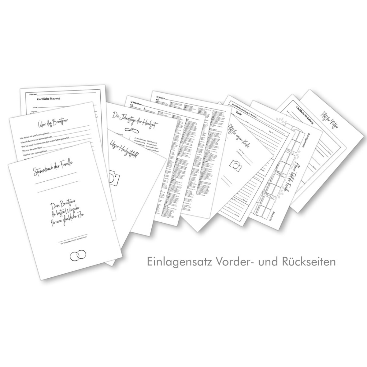 Stammbuch der Familie Cursief dunkelblauer Samt mit Goldquer