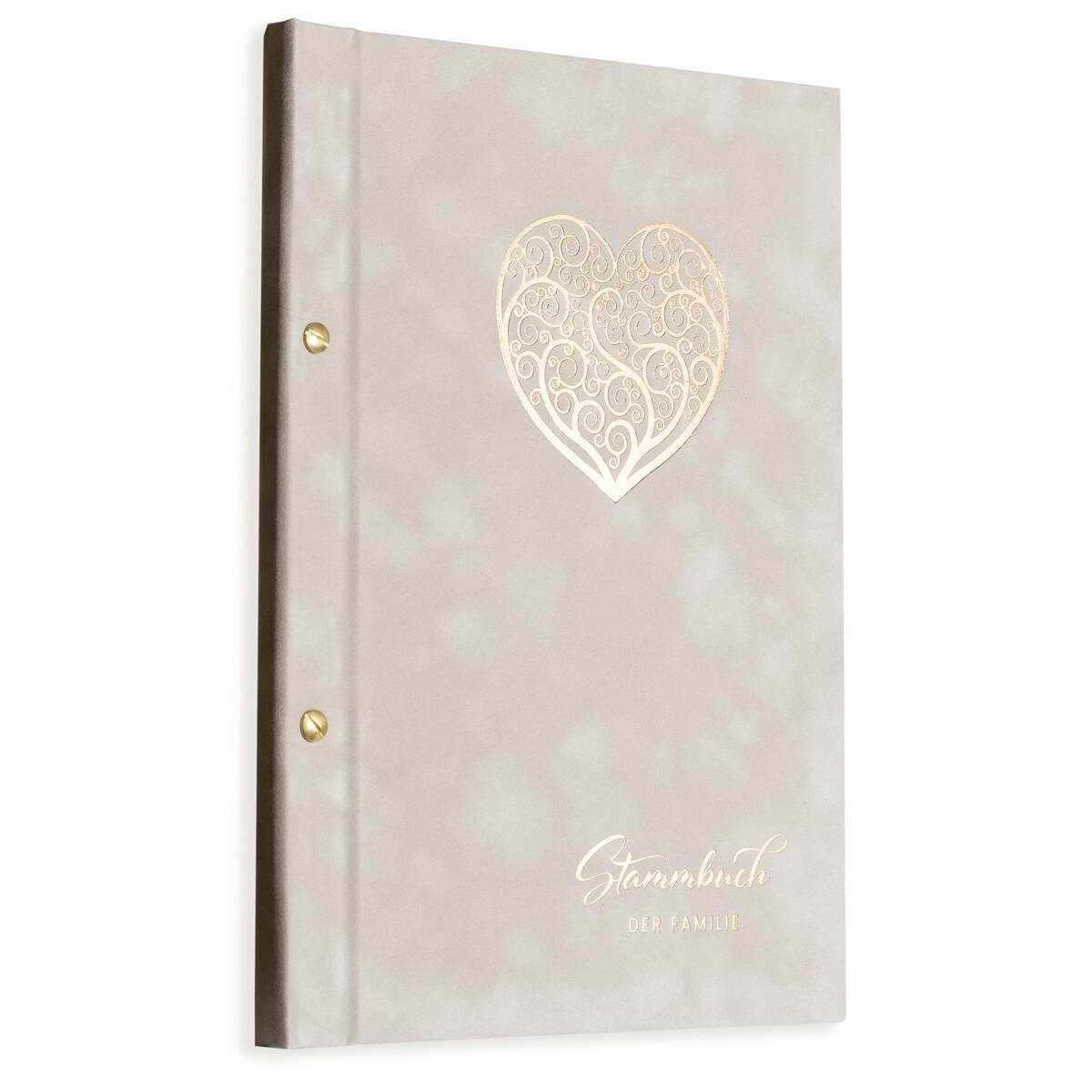 A4 Stammbuch, Sanja Grau, Samt, incl. 11 Prospekthüllen