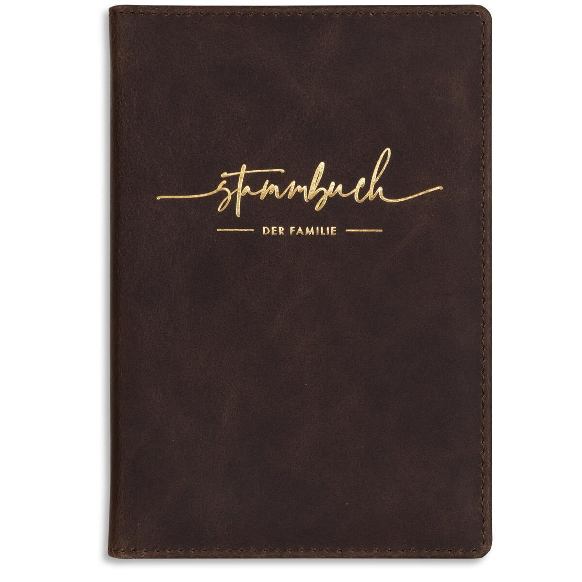 Stammbuch Nang Braun Leder  Ringmechanik, klassisches Format