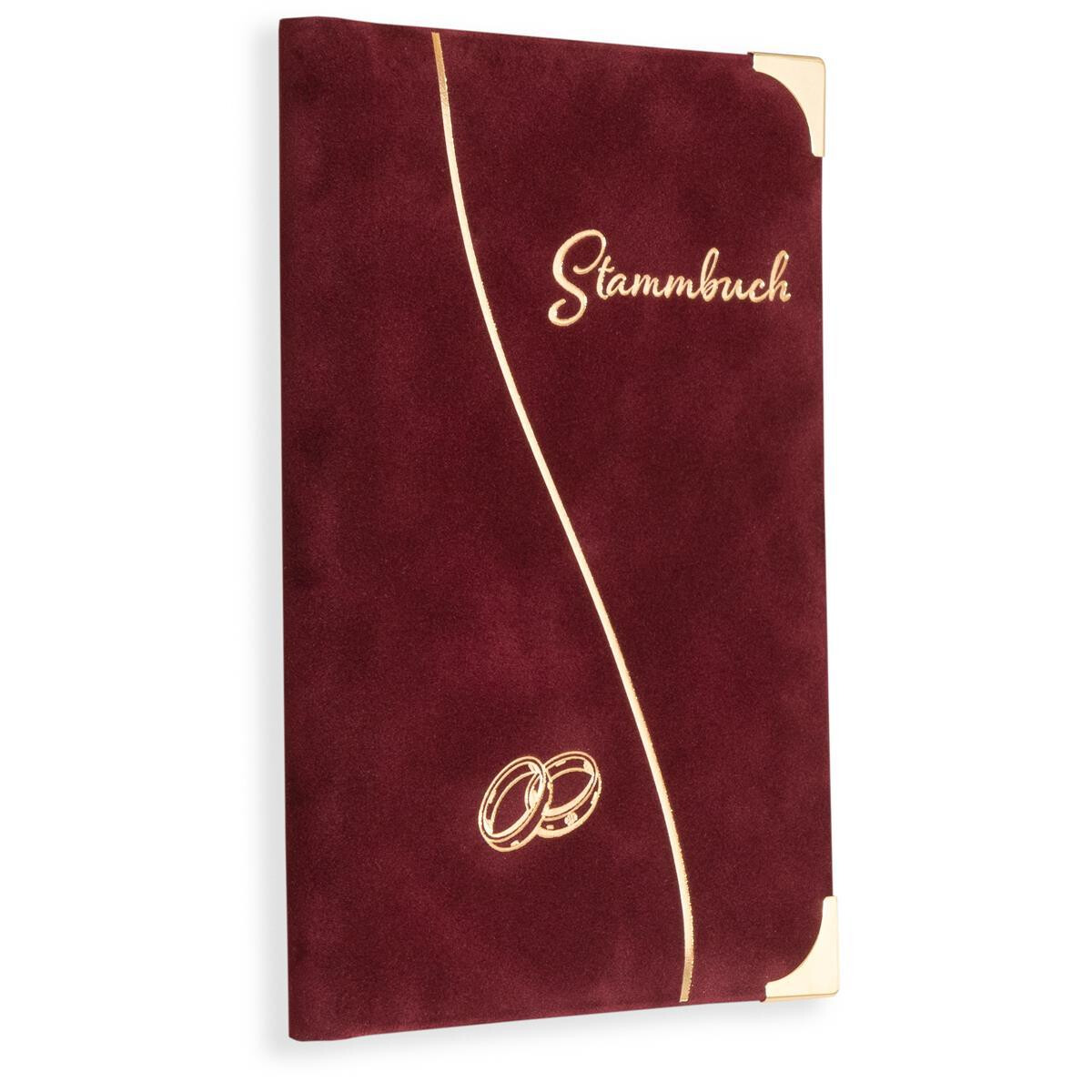 Stammbuch der Familie Inele, 1 Welle 2 Ringe, bordeaux, Gold