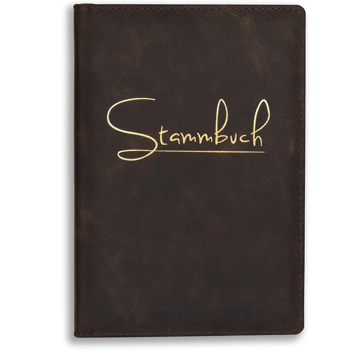 Stammbuch der Familie Couro Leder braun Unser Stammbuch Gold