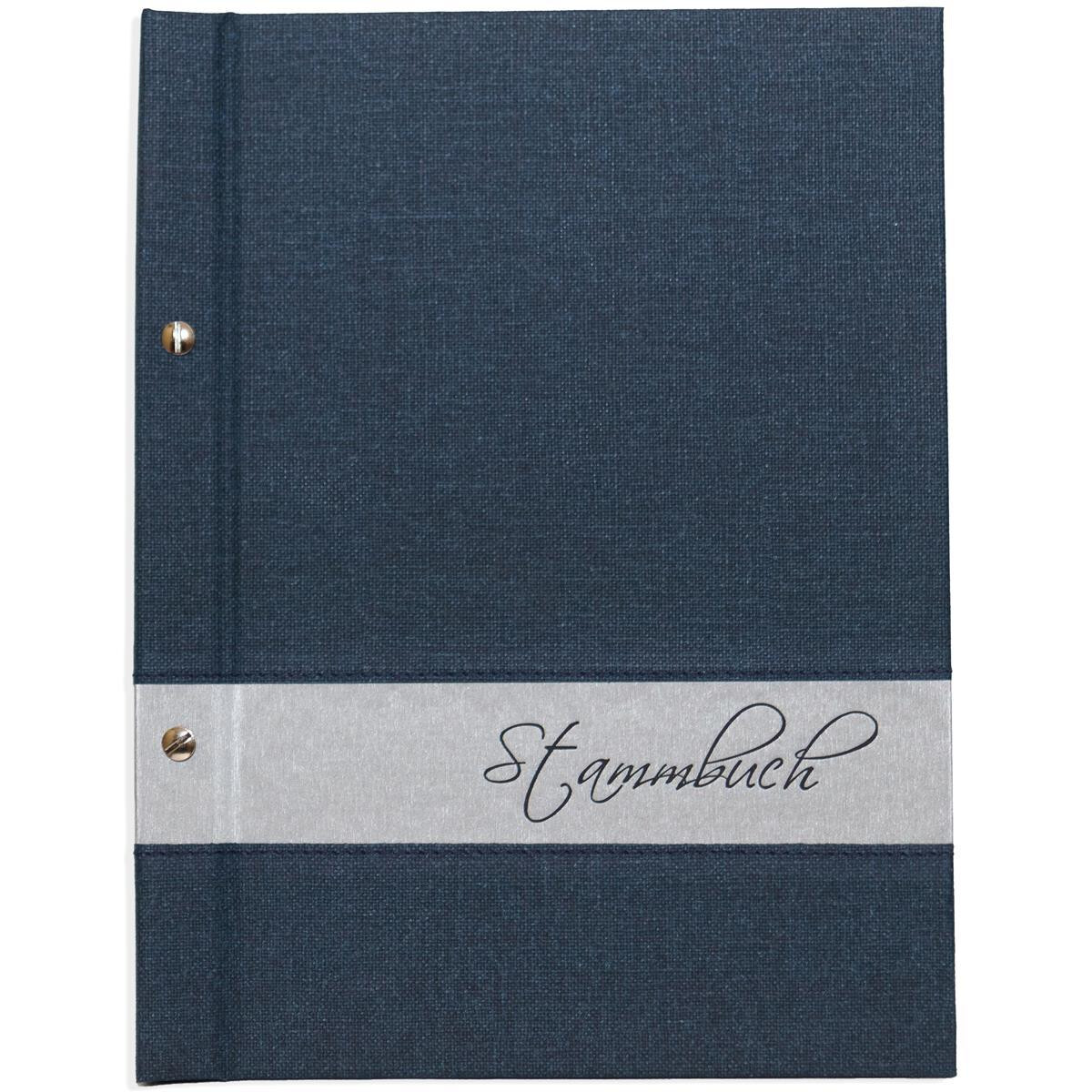 A4 Stammbuch Lumine, Blau-Silber, incl. 11 Prospekthüll